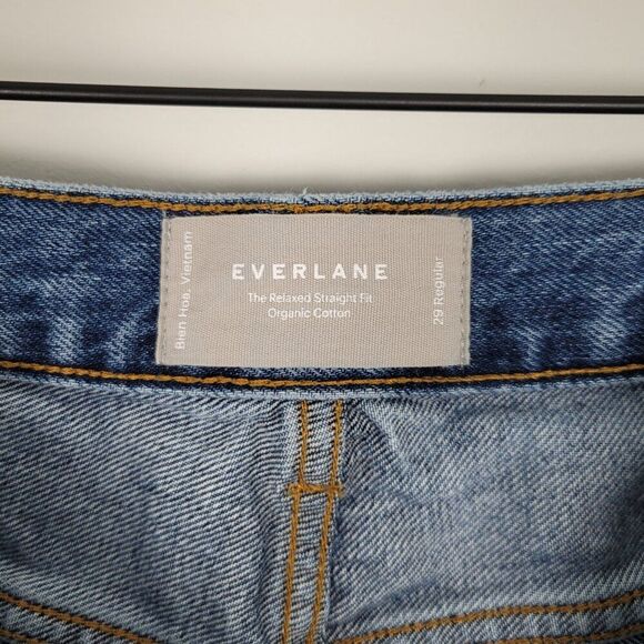 Everlane The Relaxed Straight Fit Organic Cotton Crop Jeans Blue Size 29 Regular - Picture 13 of 13